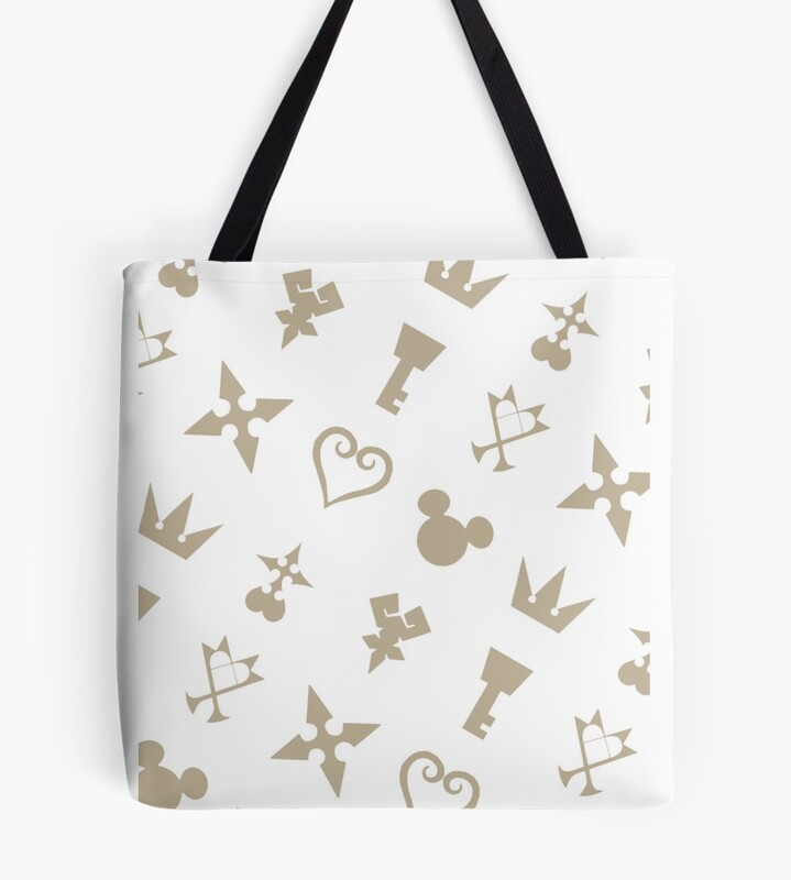Golden Kingdom Hearts Symbols Tote Bag