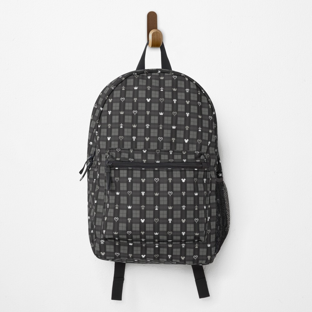 Kingdom Hearts Iii Flannel Pattern Black Backpack