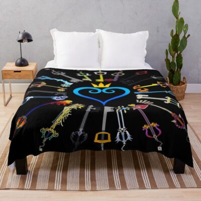 Kingdom Hearts Keyblades Throw Blanket