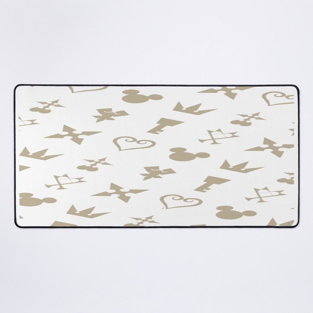Golden Kingdom Hearts Symbols Mouse Pad