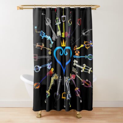 Kingdom Hearts Keyblades Shower Curtain