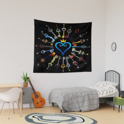 Kingdom Hearts Keyblades Tapestry