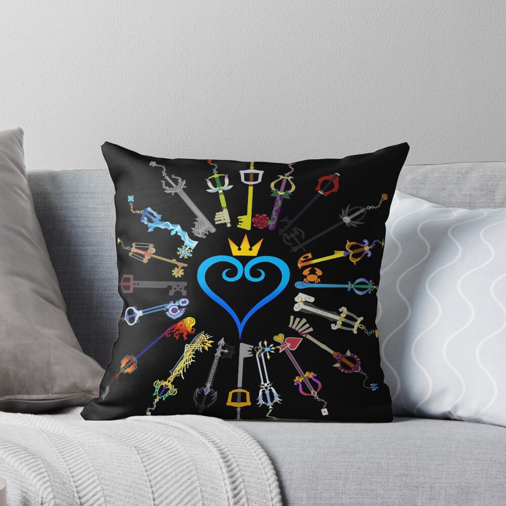 Kingdom Hearts Keyblades Throw Pillow